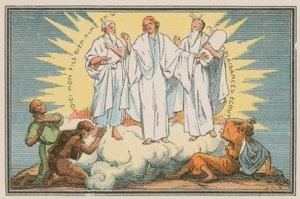 Scen ur Jesu liv (färgad gravyr) av French School