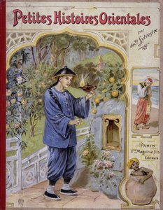 Scen med "Little Oriental Stories", arabiska berättelser från 1001 nätter (sagor om tusen och en natt). På nyårsafton. av French School