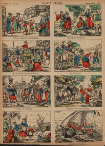 Scener från hela Europa (färgad gravyr) av French School