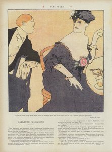 Skrupler. Illustration för Le Rire (färg litho) av French School