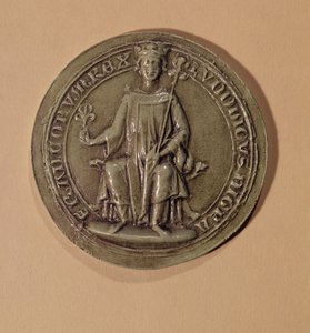 Sigill av Ludvig IX (1214-70) med en spira och en fleur de lys, ca 1252 av French School