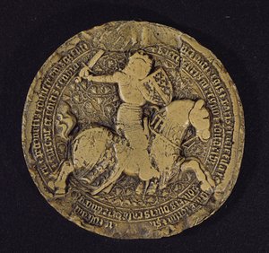 Sigill av Ludvig I av Anjou (1339-84) kung av Sicilien, 1383 av French School