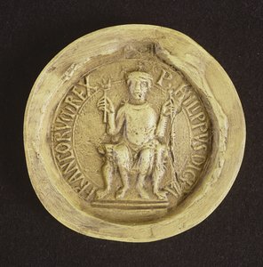 Sigill av Philippe I (1052-1108) 1082 (vax) av French School