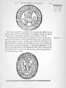 Sigill av Hugues Capet (ca 941-996) och Robert II (ca 970-1031) den fromme av French School