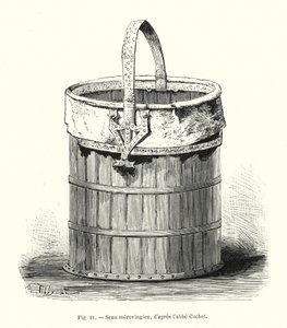 Merovingisk hink, efter Abbe Cochet (gravyr) av French School