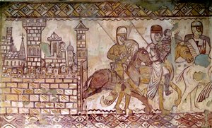 Andra korståget (1147-1149): början på korstågen. Fresk av kapellet i Cressac av French School