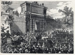 Andra koalitionen: slaget vid Hohenlinden (nära München, Tyskland) den 12 Frimaire år IX (3 december 1800) mellan de franska trupperna av general Jean Victor (Jean-Victor) Moreau och de österrikiska och bayerska styrkorna under befäl av ärkehertig Jean Bap av French School