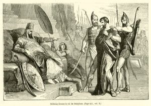 Sedecias inför kungen av Babylon (gravyr) av French School