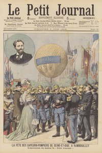 Seine-et-Oise brandkårsfest på Rambouillet, Paris (färg litho) av French School