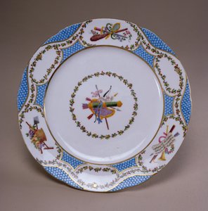 Sevres desserttallrik, från Melbourne Service, 1770 (mjukt klistrat porslin)