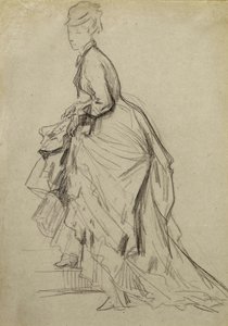 Visar en fotled, ca 1880 (krita på papper) av French School