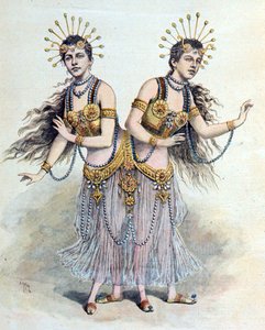 Siamesiska tvillingar, Rosa - Josepha Blazek Från "Le Petit Journal", Paris, 8 april 1891 (gravyr) av French School