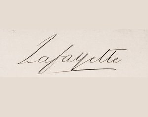 Signatur av Marie-Joseph-Paul-Yves-Roch-Gilbert du Motier, Marquis de Lafayette av French School