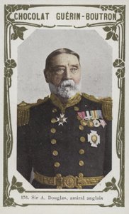 Sir A Douglas, engelsk amiral (färgat foto) av French School