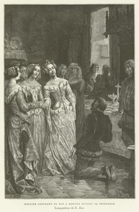 Sir Bertrand knäböjde inför prinsessan av French School