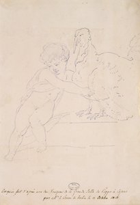 Skiss från stora salen i Poggio a Caiano, 12 oktober 1813 av French School