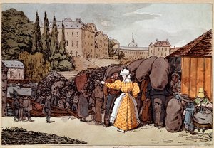 Små metier: kolet. (Vattenfärg av French School