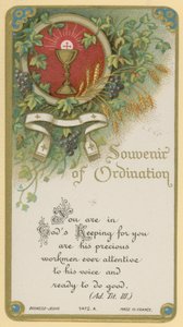Souvenir av prästvigning av French School