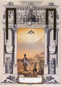 Souvenir of a Journeyman arbetare Tour de France efter sin lärlingsperiod, ca. 1860 av French School