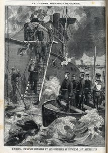 Den spanske amiralen Cervera och hans officerare kapitulerade till amerikanerna. Kubas självständighetskrig, som var under spanskt styre, bröt ut 1895, och kubanerna bad amerikanerna att ingripa. Således började och slutade kriget mellan Spanien och Amerik av French School
