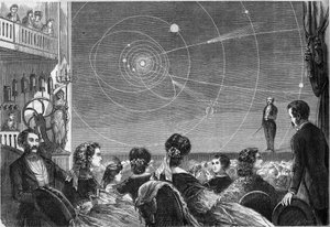 Astronomisk show på Robin-teatern i Paris av Henri Robin (cirka 1803-1874) av French School