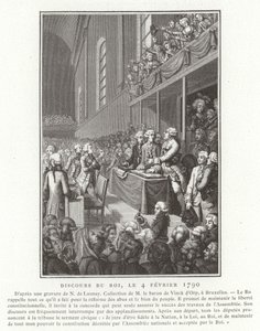Tal av kung Ludvig XVI av Frankrike till nationalförsamlingen, franska revolutionen, 4 februari 1790 av French School