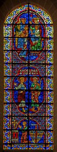 Ss John & James; Tillbedjan av Magi; donator: Bouchard de Marly (w114) av French School