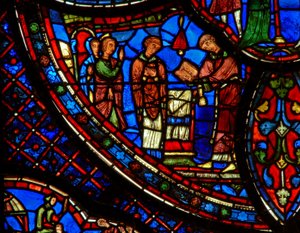 Sankt Antonius: med syster går in i kyrkan (w30b) av French School