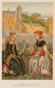 St. Catherine och St. Agnes av French School