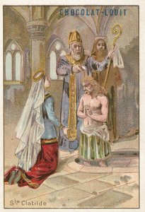 St Clotilde, andra hustru till Clovis I, Frankernas kung av French School
