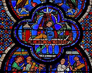 St John-fönstret: väntar på död och uppståndelse (w48) av French School