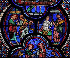 St John window: miraklet att byta pinnar till guld (w48) av French School