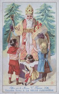 St Nicholas (färg litho) av French School