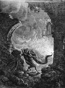St Patricks Purgatory, mitten av C19th av French School