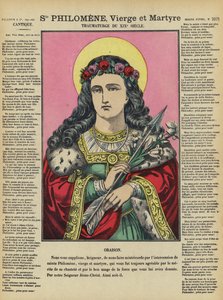 S:ta Philomena, jungfru och martyr (färglitografi) av French School