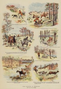 Shjortjakt i Normandie (färg litho) av French School