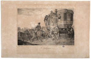 Diligens, 1823 av French School