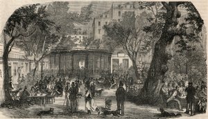 Stämpel av Cheval Blanc i Paris på 1800-talet - Gravyr i "Tableau-de-Paris"" av Edmond Texier 1852 av French School
