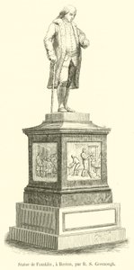 Staty de Franklin, en Boston (gravyr) av French School