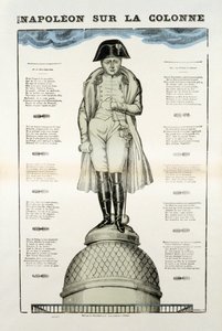 Staty av Napoleon I Bonaparte (1769-1821) på Vendome-kolonnen i Paris. Bild på Epinal av French School