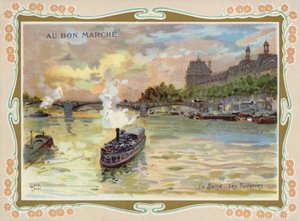 Ångbåtar på floden Seine, Paris av French School
