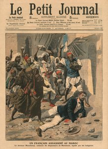 Stening av den franske läkaren Mauchamp i Marocko, illustration från 