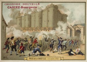 Stormningen av Bastiljen, Paris, 14 juli 1789 av French School