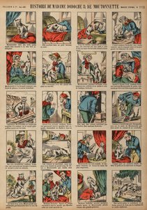 Berättelsen om Madame Dodoche och hennes husdjurskatt Moutonnette (färgad gravyr) av French School
