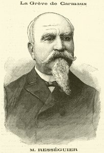 Strejk av glasarbetare i Carmaux, Frankrike (gravyr) av French School