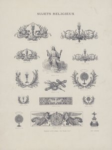Religiösa ämnen (gravyr) av French School