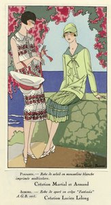 Sundress och sportklänning, från Art-Gout-Beaute, pub.1924 (pochoir Print) av French School