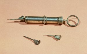 Sprutan uppfann av Charles-Gabriel Pravaz (1791-1853) 1853 med olika nålar av French School