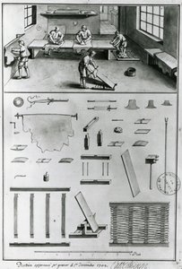 Tanners, från Descriptions of Arts & Crafts av Denis Diderot (1713-84), publicerad ca 1770 (s & w foto) av French School