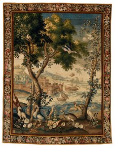 Gobeläng av en av Ports de Mer, tillverkad i Beauvais, ca 1725 (ull och linne) av French School